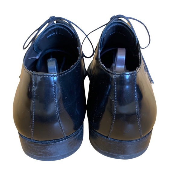 Mezlan Black Leather Semi Brogue Cap Toe Shoes - Picture 5 of 7